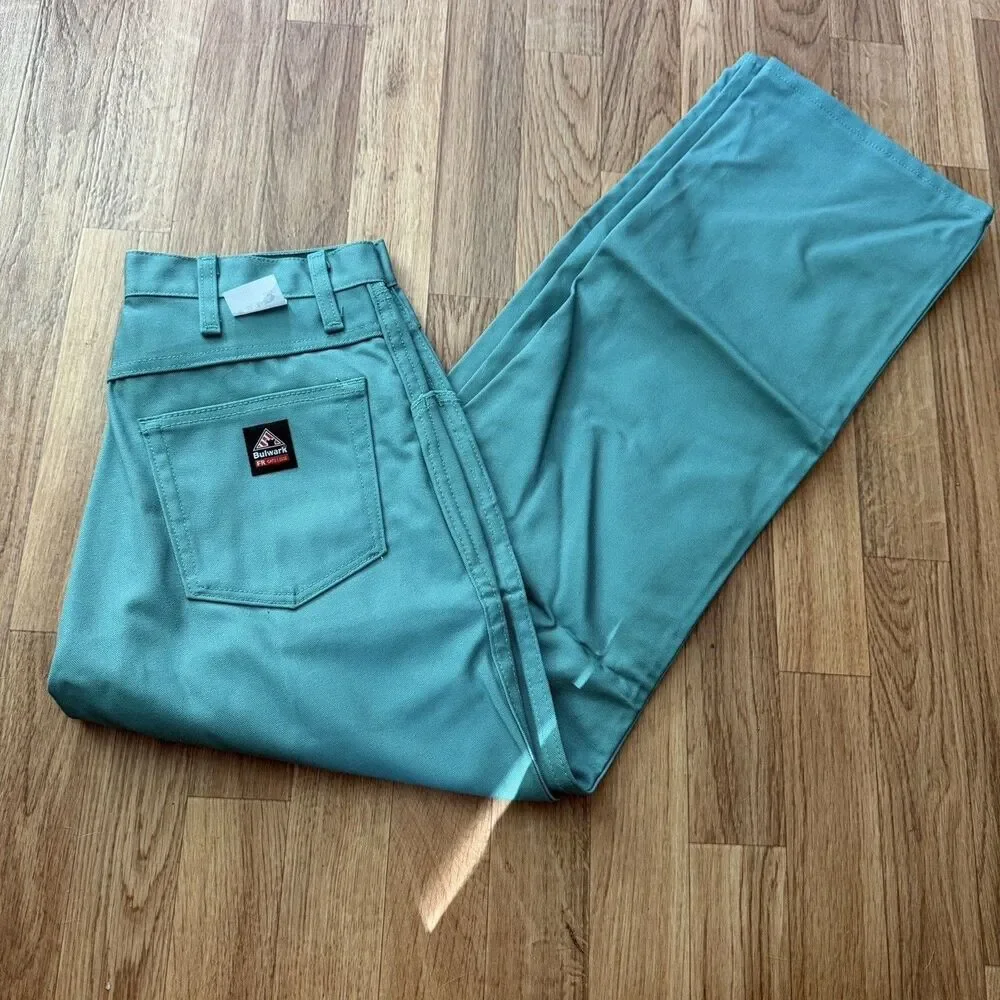 Bulwark RG03230 FR CAT 2 Pants 40x30 Green ATPV 12 NFPA 2112 NWOT Welder Molton
